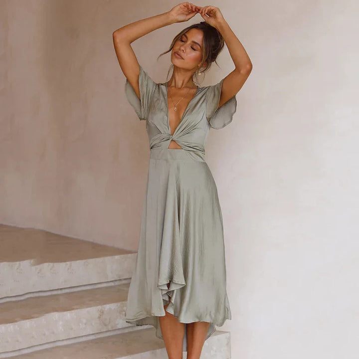 Edvige™ - Satin-Maxikleid aus Rosenholz