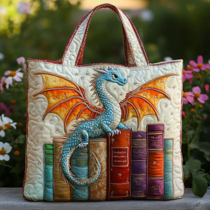 Gepolsterte Tasche - Drachen Smaragd Wächter der Bücher