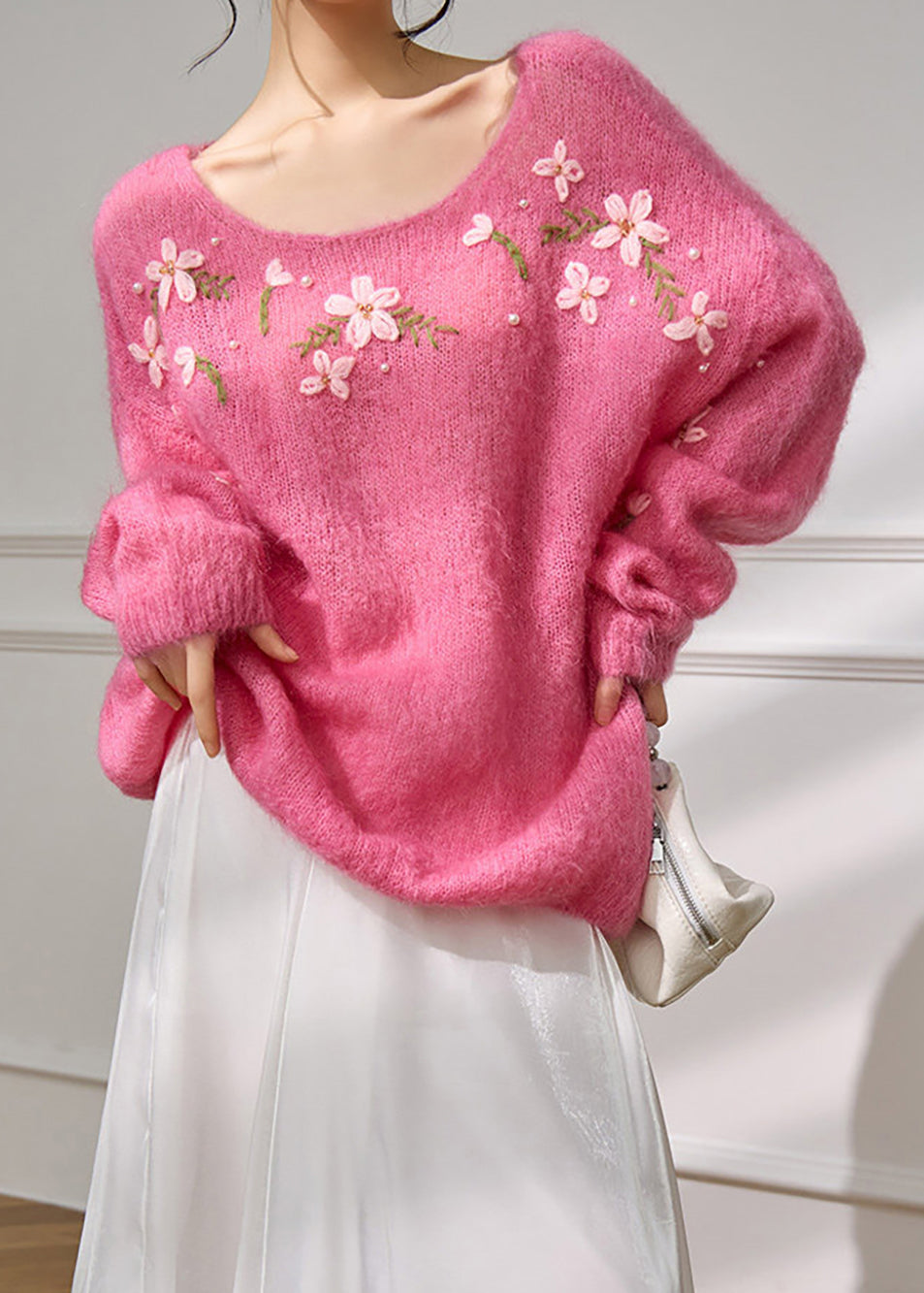 Damen Pullover mit Rundhalsausschnitt und lockerer Passform