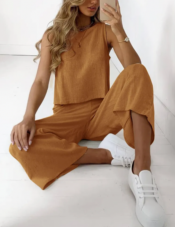 Damen ärmelloses Zweiteiliges Set