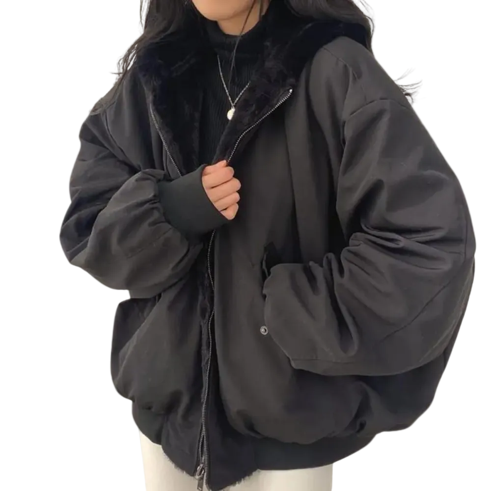 Caitlin | Damen Winterjacke mit Kapuze und Taschen