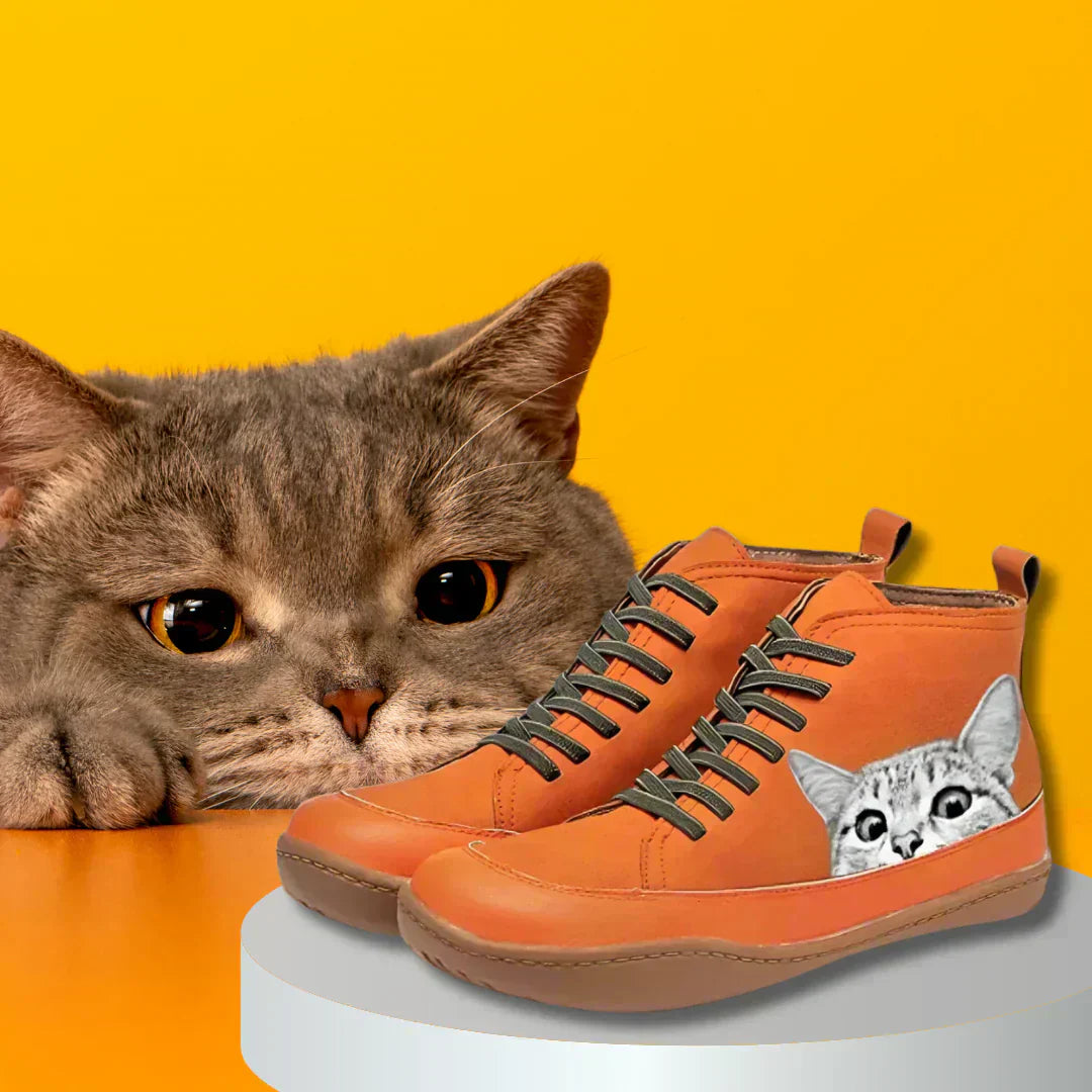 Monika™ - Katzenleder-Stiefeletten