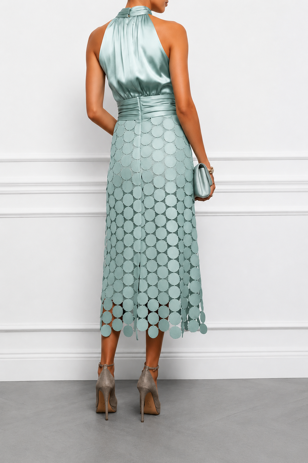 Céline | Damen Halter Midi Kleid