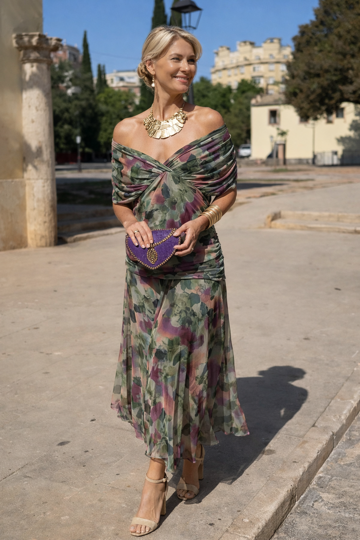 Elegantes Maxikleid für Feste mit V-Ausschnitt