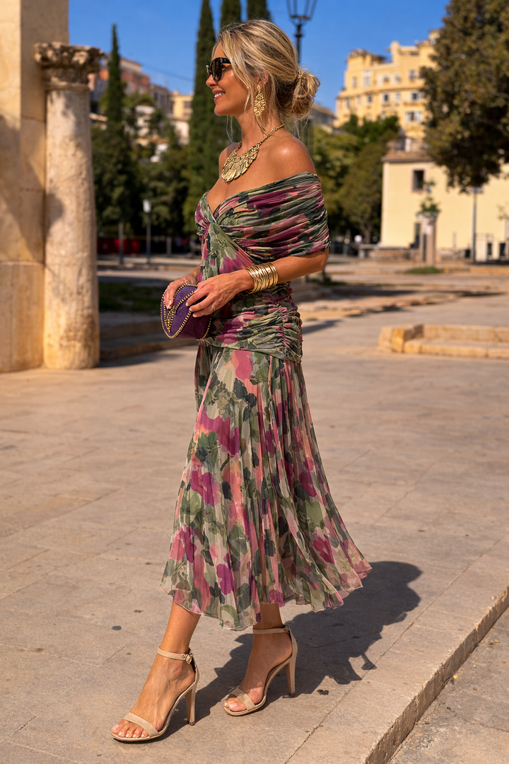Elegantes Maxikleid für Feste mit V-Ausschnitt