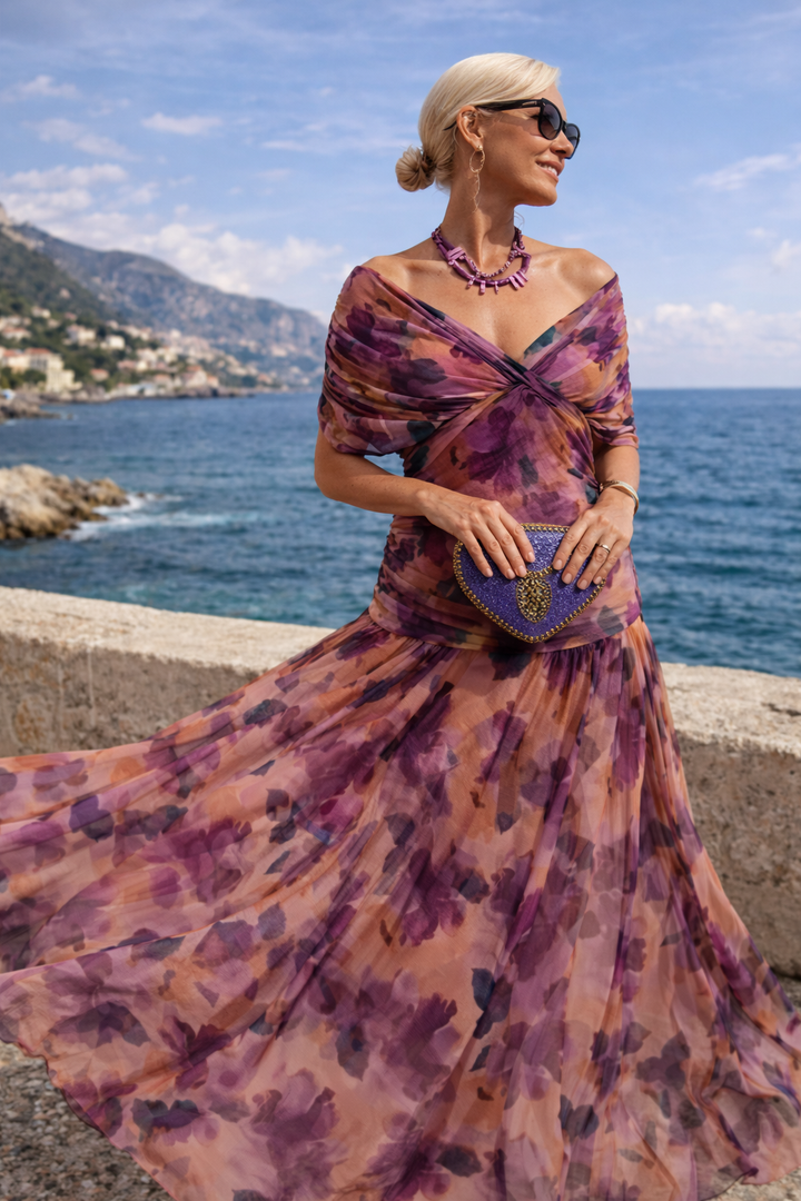 Elegantes Maxikleid für Feste mit V-Ausschnitt