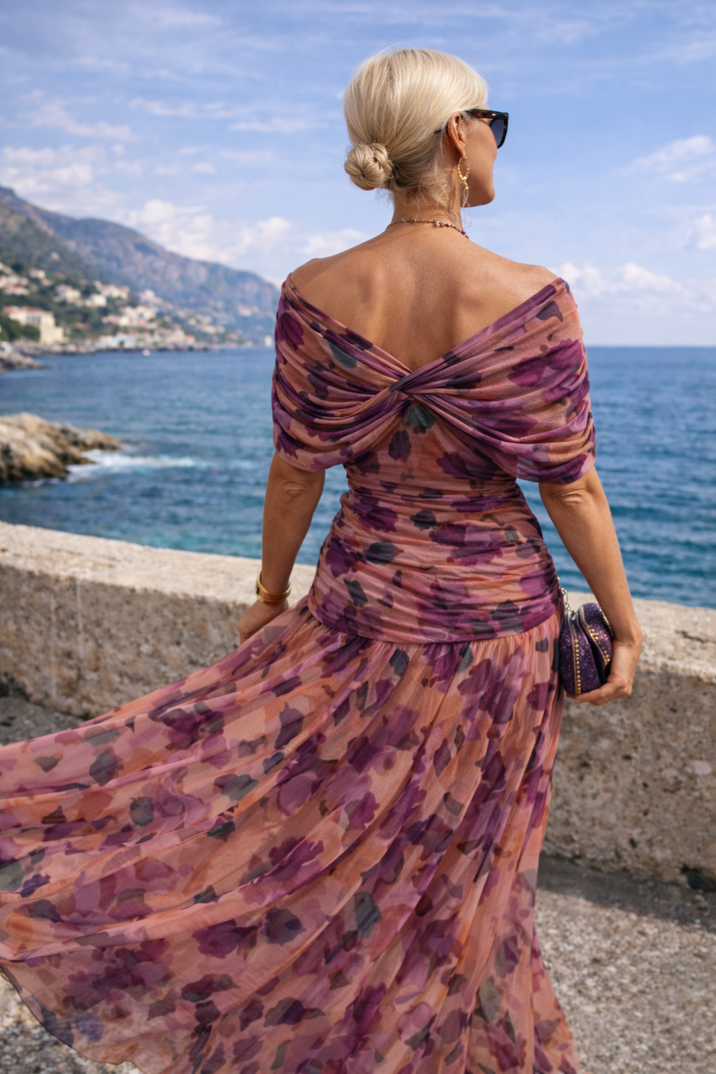 Elegantes Maxikleid für Feste mit V-Ausschnitt
