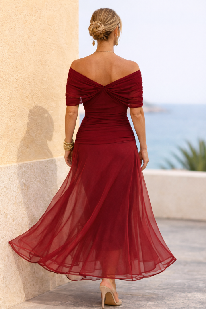 Elegantes Maxikleid für Feste mit V-Ausschnitt
