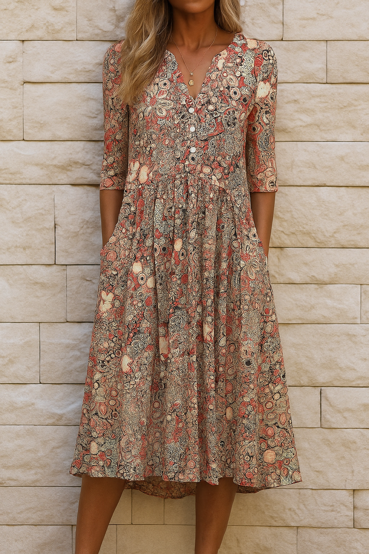 Olivia | Elegantes Kleid mit V-Ausschnitt
