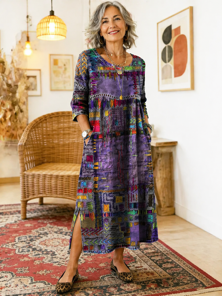 Isabelle | Ethnisches Patchwork-Kleid