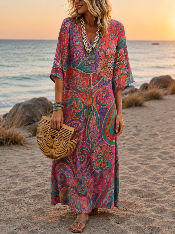 KLEMENTYNA | Lebhaftes Boho-Chic Kleid