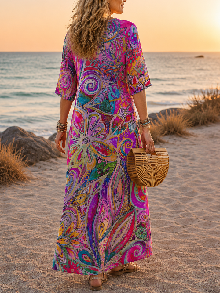 KLEMENTYNA | Lebhaftes Boho-Chic Kleid
