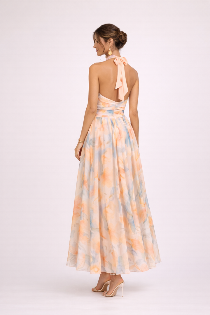 CAMILLE - Aquarell Halterkleid