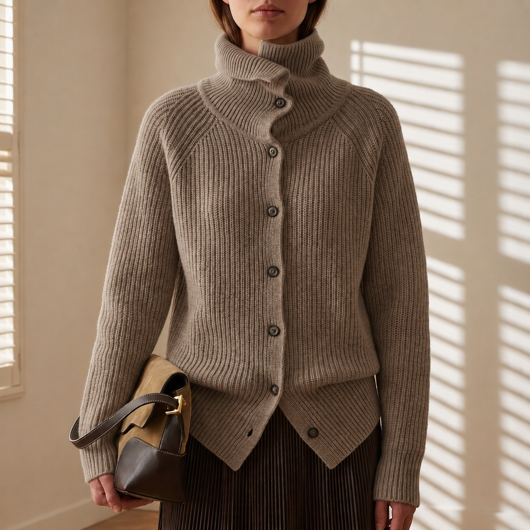 Women's long-sleeve button-front cardigan