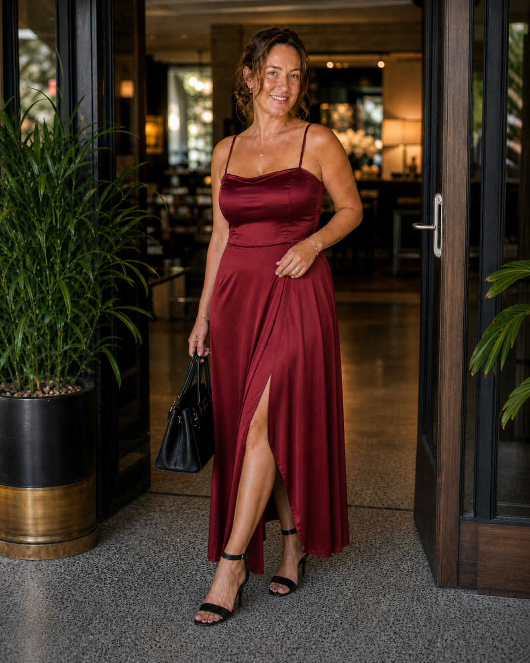 Damen Ärmelloses Maxi-Wickelkleid mit Vorder-Schlitz
