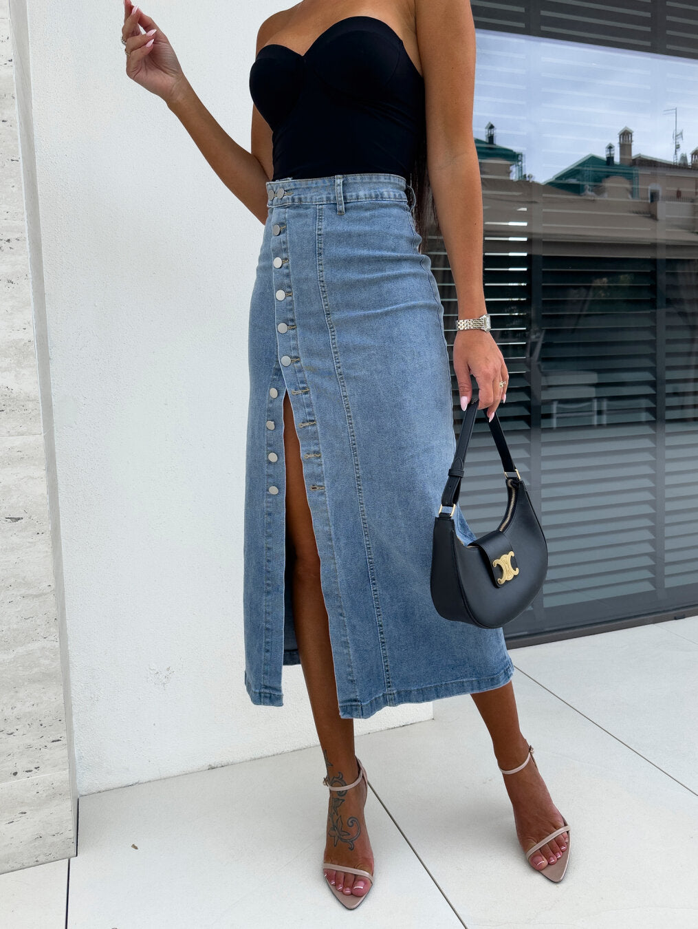 Chiara | Modischer, figurbetonter Jeansrock