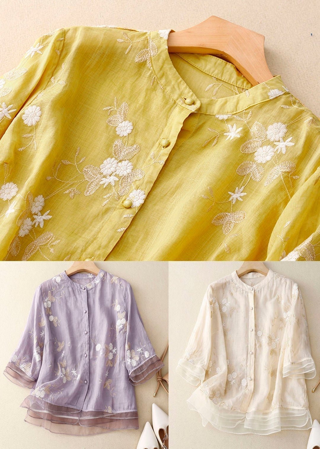 Kourtney™ | Schicke Bluse mit gestickten Akzenten