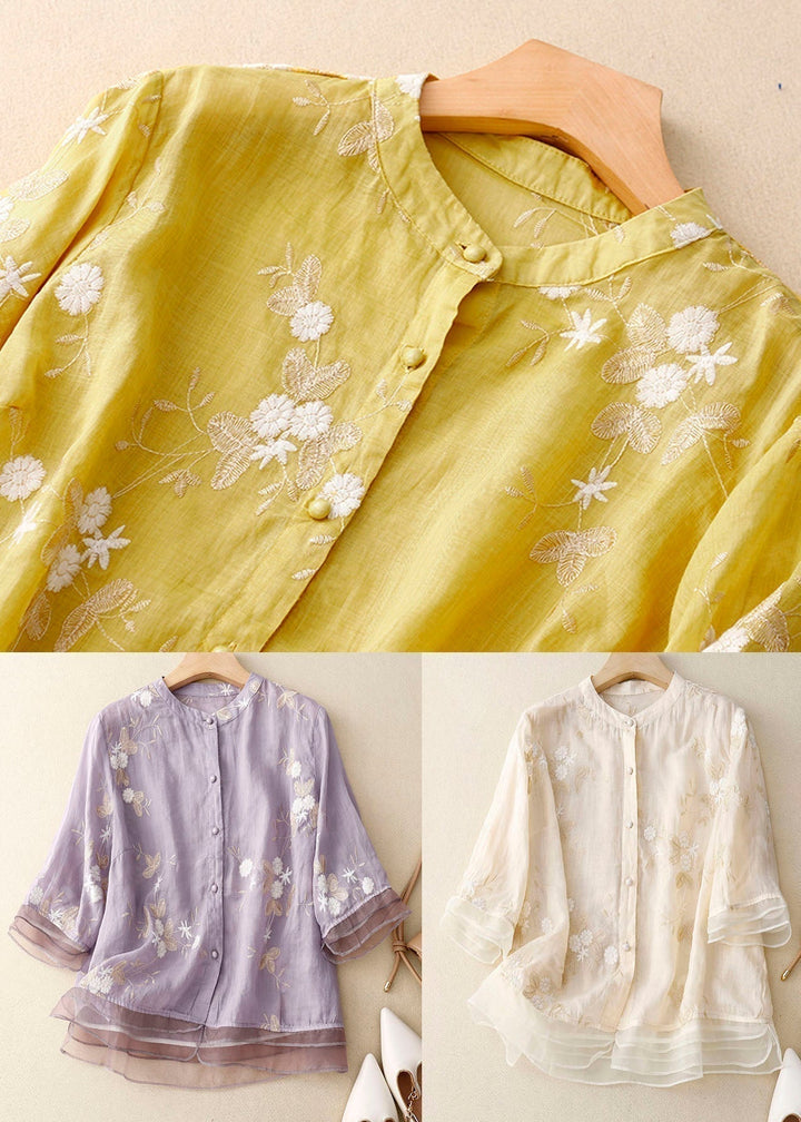 Kourtney™ | Schicke Bluse mit gestickten Akzenten