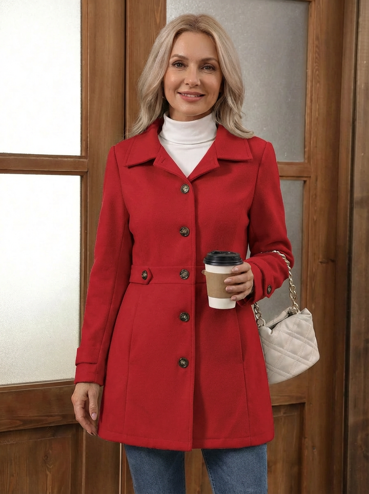 Eleganter Wollmischmantel – Stilvoll, Bequem und Zeitlos Flattering