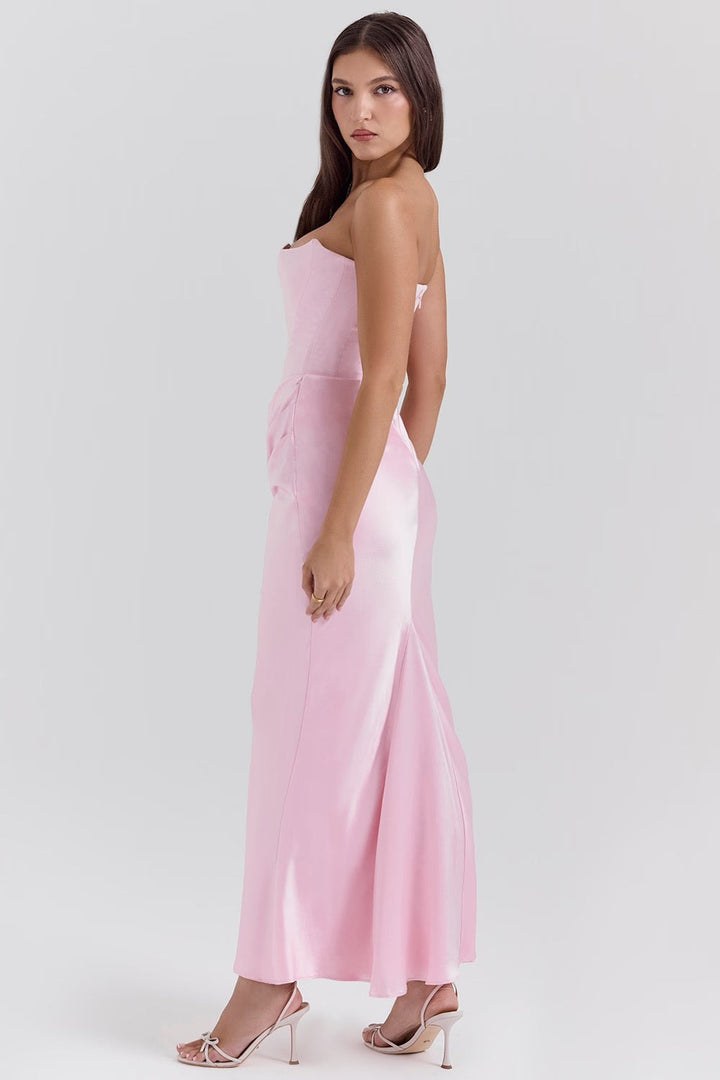 Hera - Elegantes Retro-Einfarbiges Trägerloses Partykleid