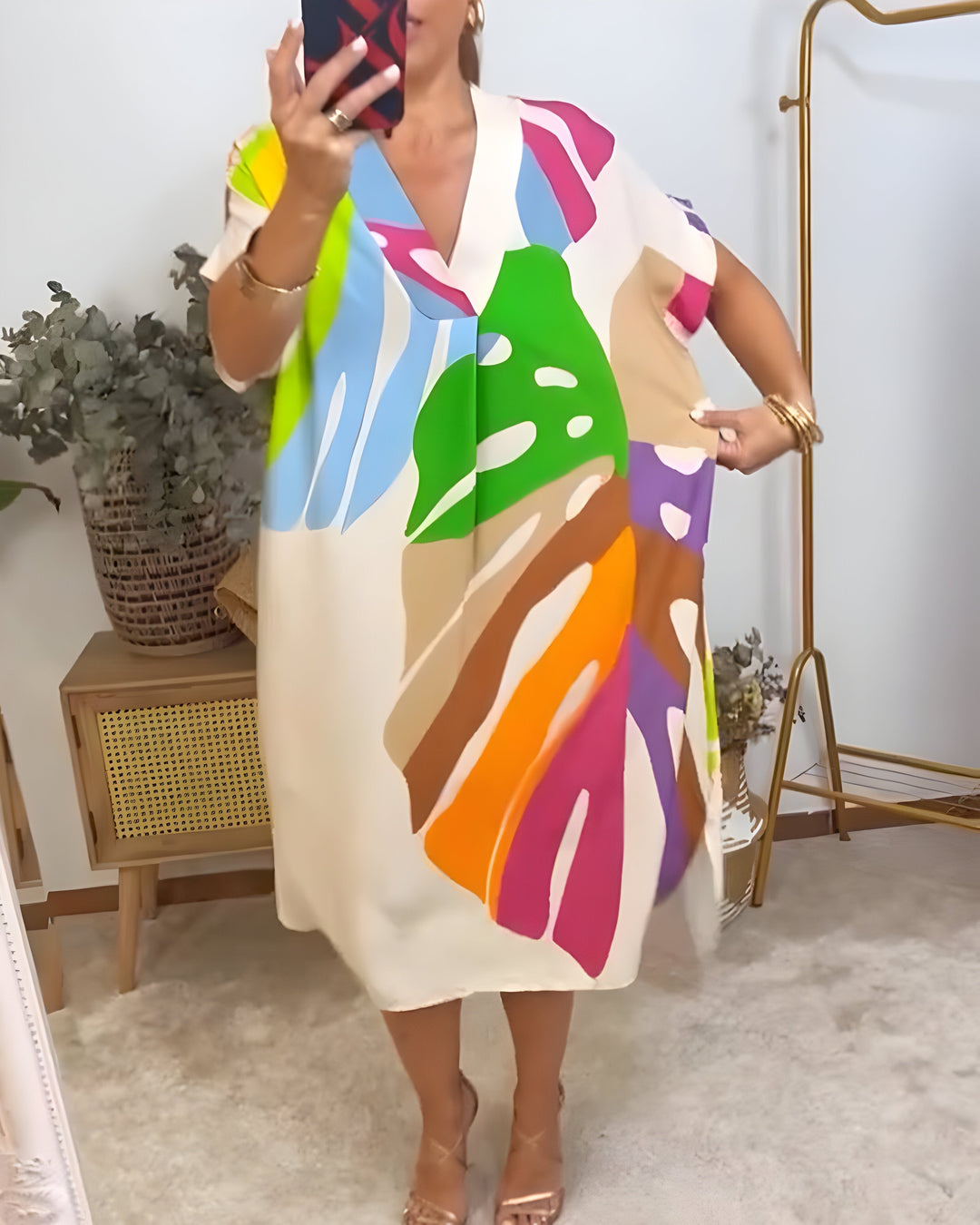 Rianna - Kleid mit abstraktem Druck