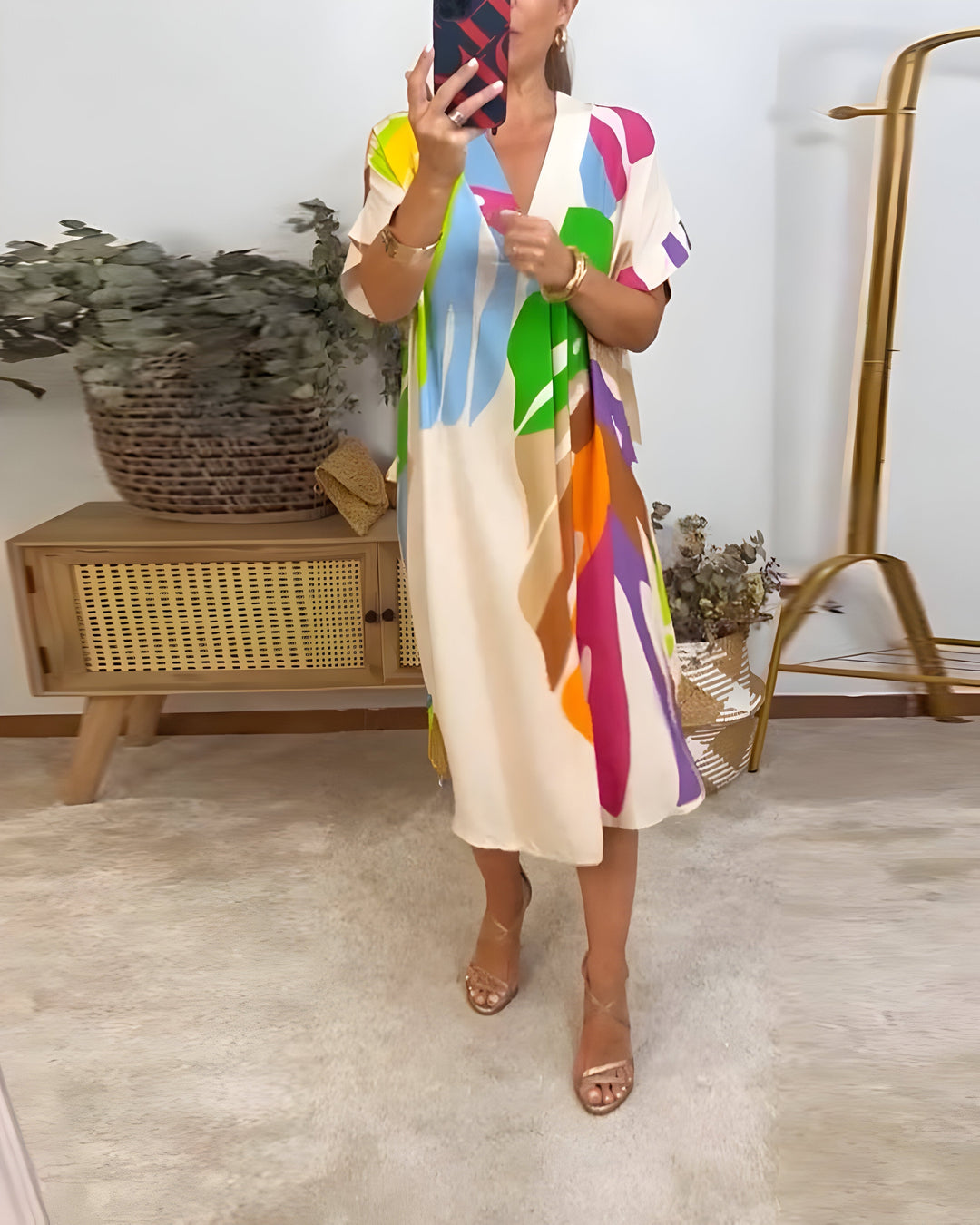 Rianna - Kleid mit abstraktem Druck
