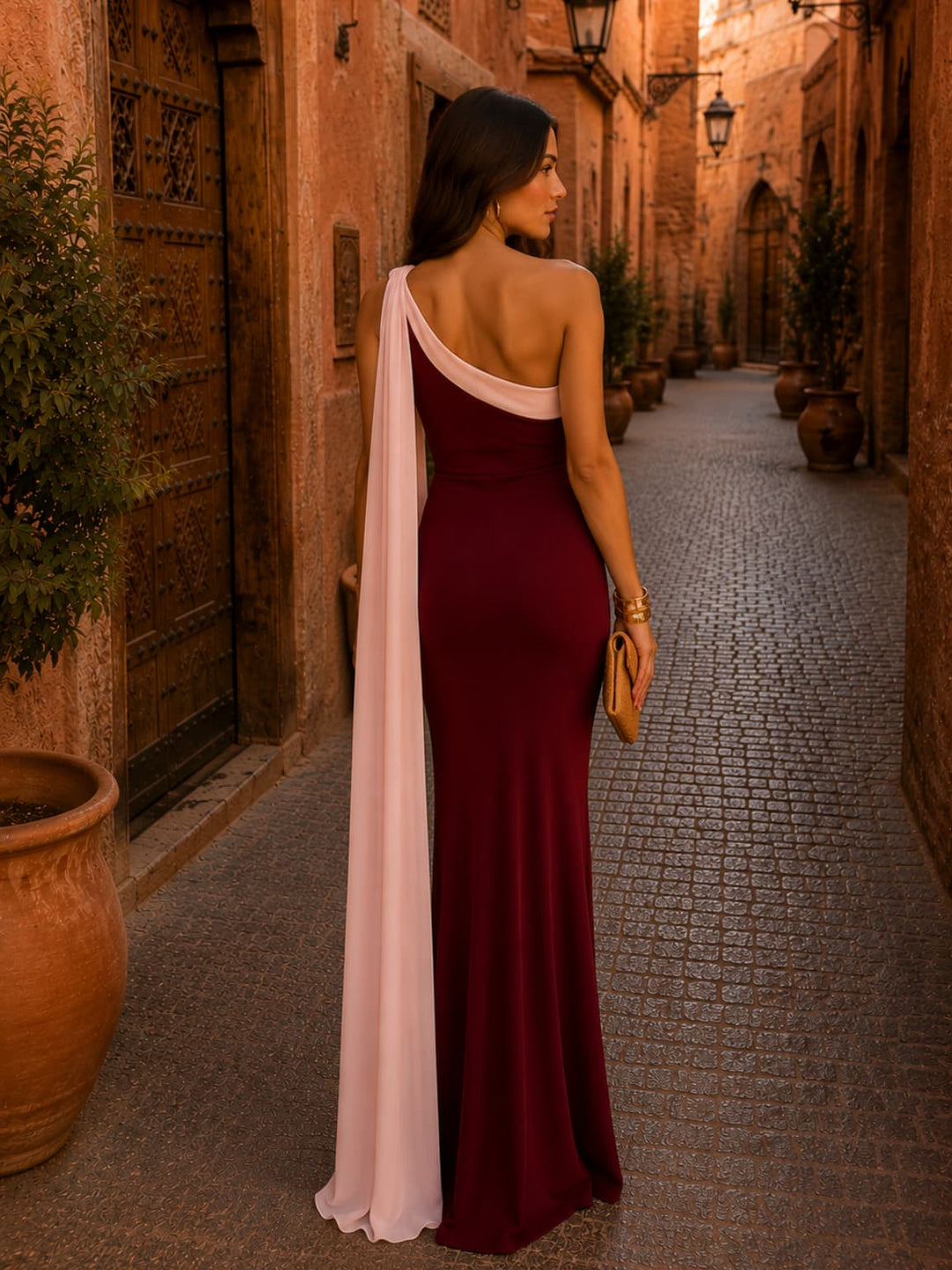 Vivian | Damen Maxi-Kleid mit einem Schulterträger
