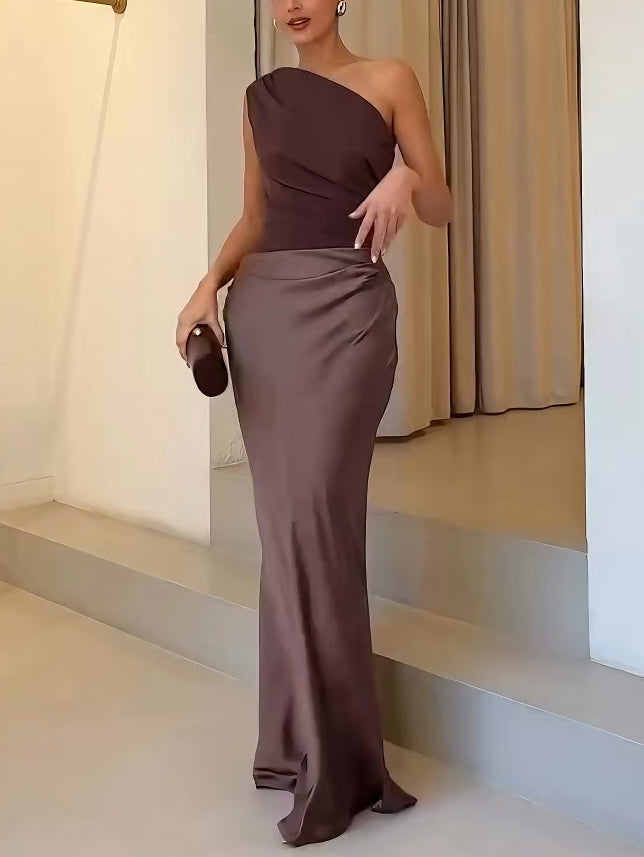 Anita™ | Schickes Ein-Schulter Plissee-Maxikleid für Partys