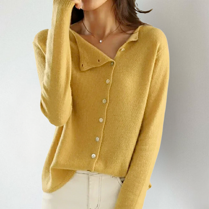 Kate™ - Schicker asymmetrischer Knopf-Cardigan
