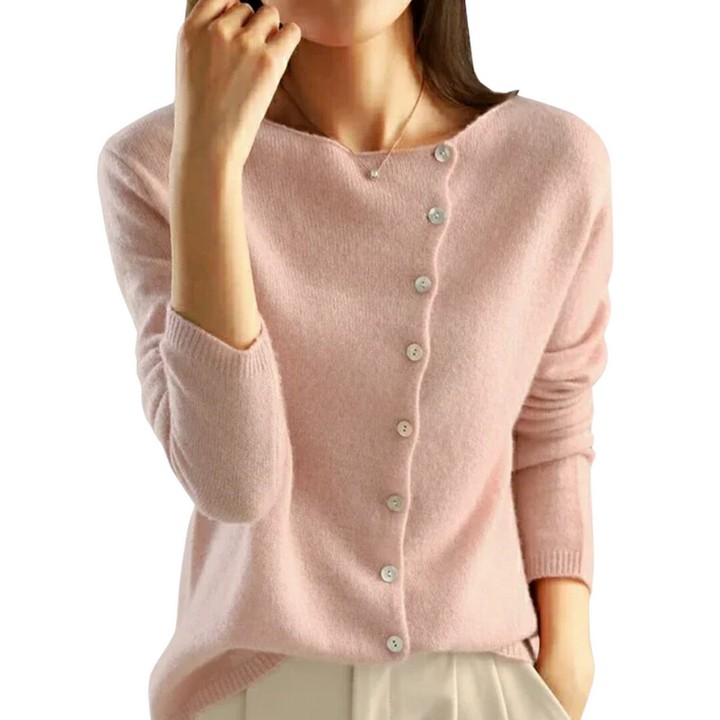 Kate™ - Schicker asymmetrischer Knopf-Cardigan