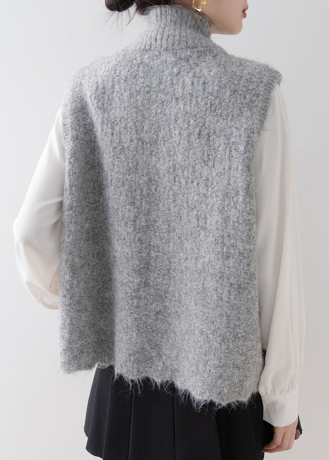 Damen Weste mit Stehkragen und Spitzen-Patchwork