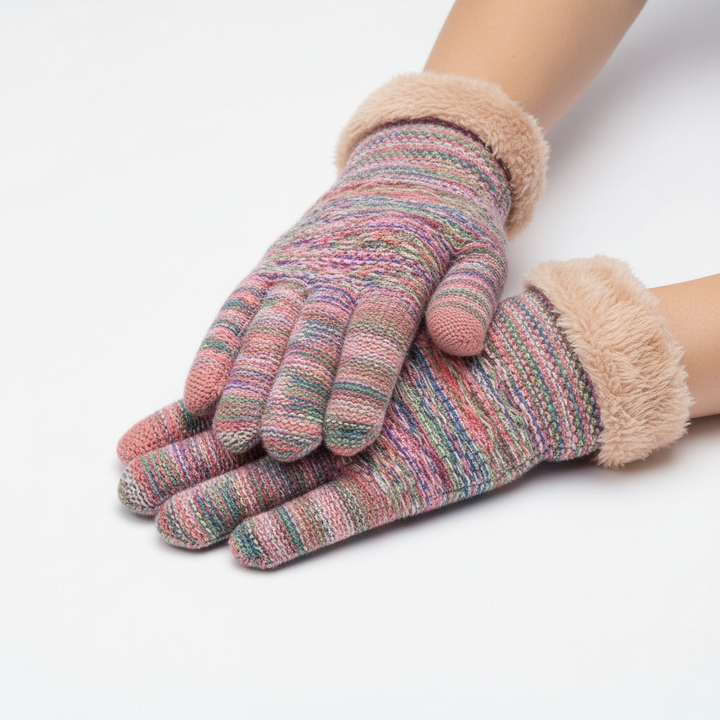 Touchscreen-Handschuhe mit Zopfmuster