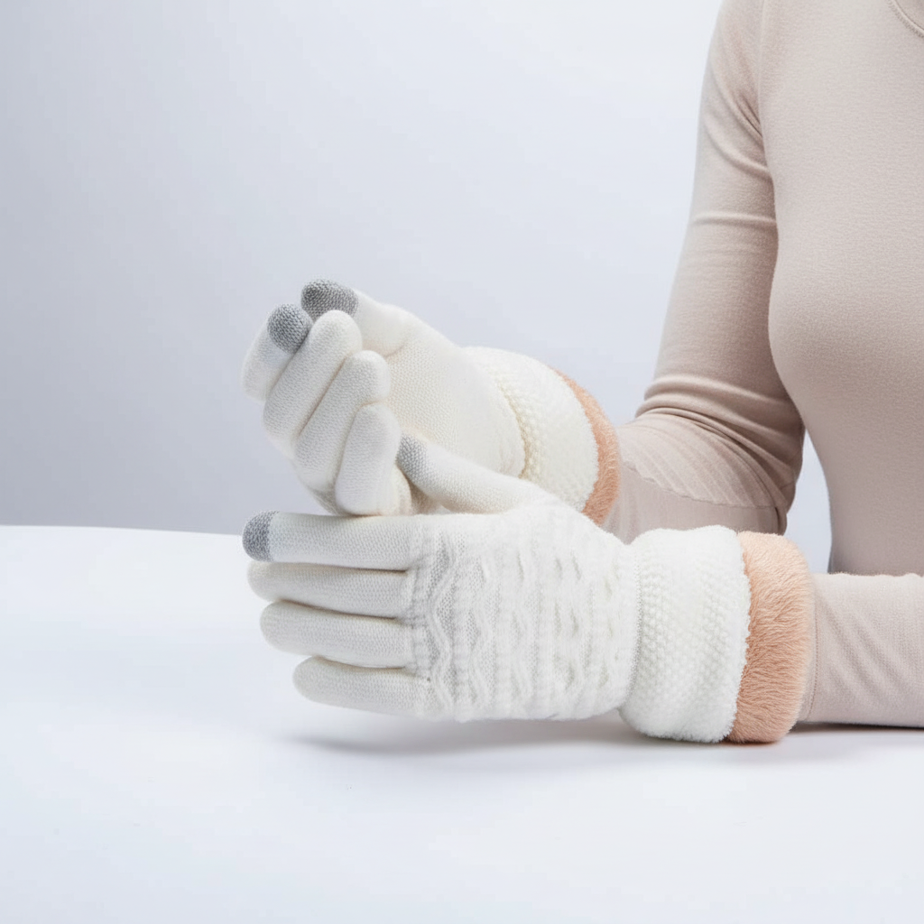 Touchscreen-Handschuhe mit Zopfmuster