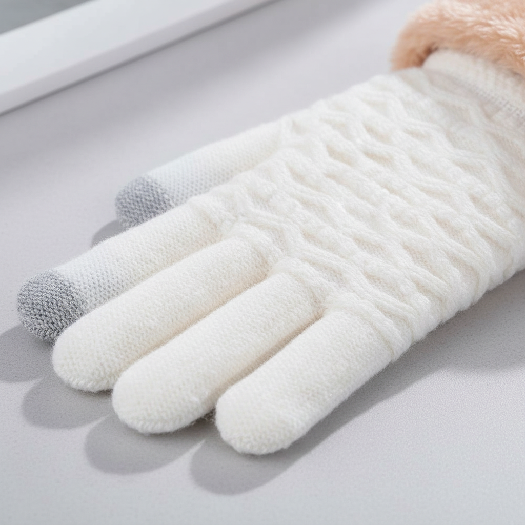Touchscreen-Handschuhe mit Zopfmuster