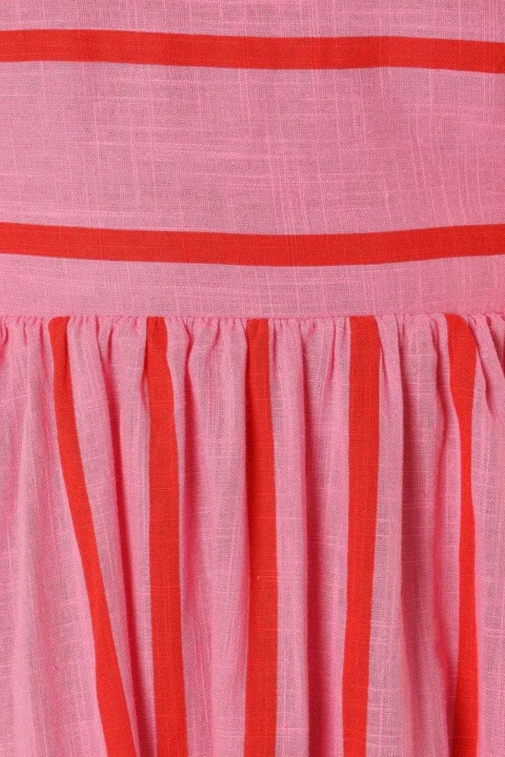 Damen Maxikleid mit quadratischem Ausschnitt und ärmellos gestreift