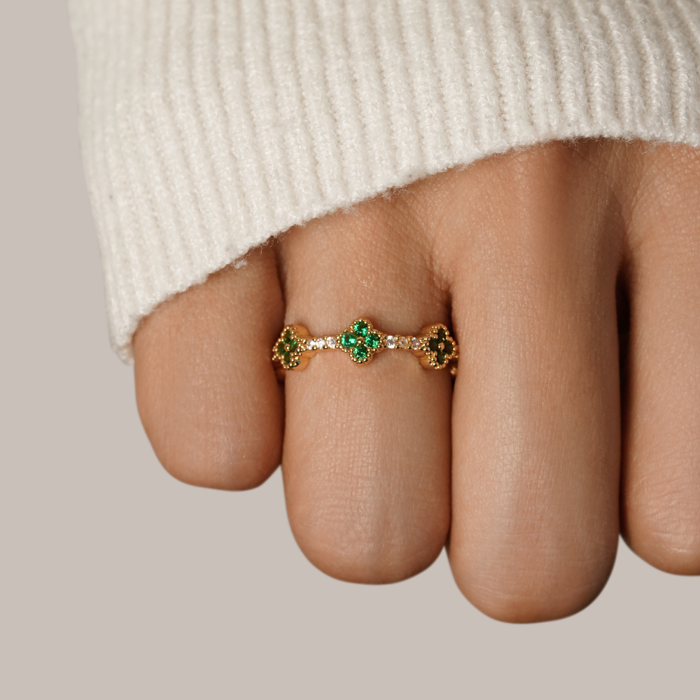 Marisol - Ring aus Kristall in Form eines Kleeblattes