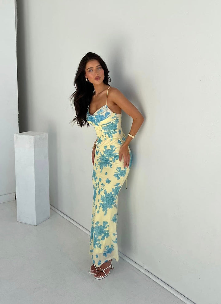 Aisling - Elegantes Ärmelloses Blumenkleid