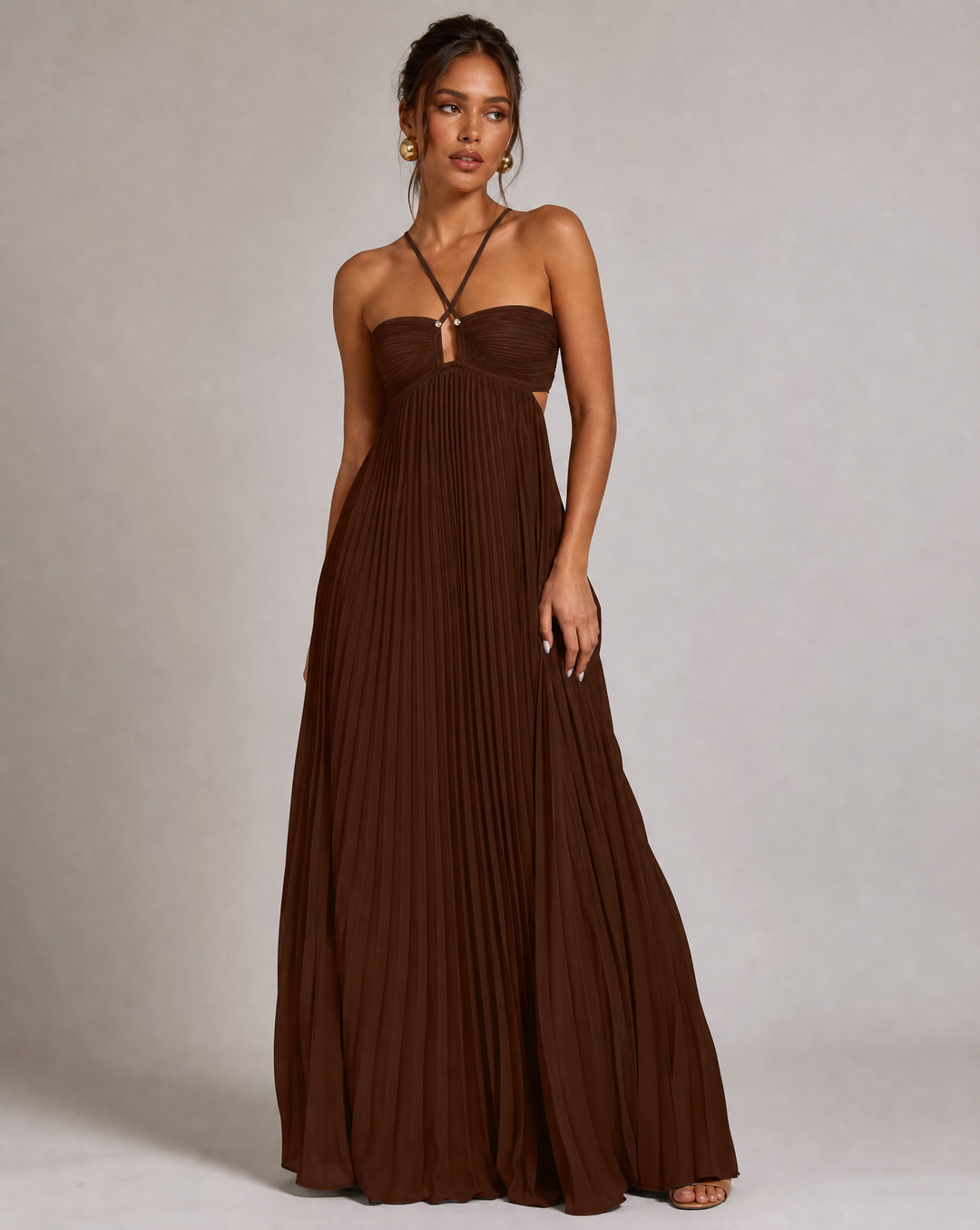 Ärmelloses Maxikleid mit Cut-Out für Damen