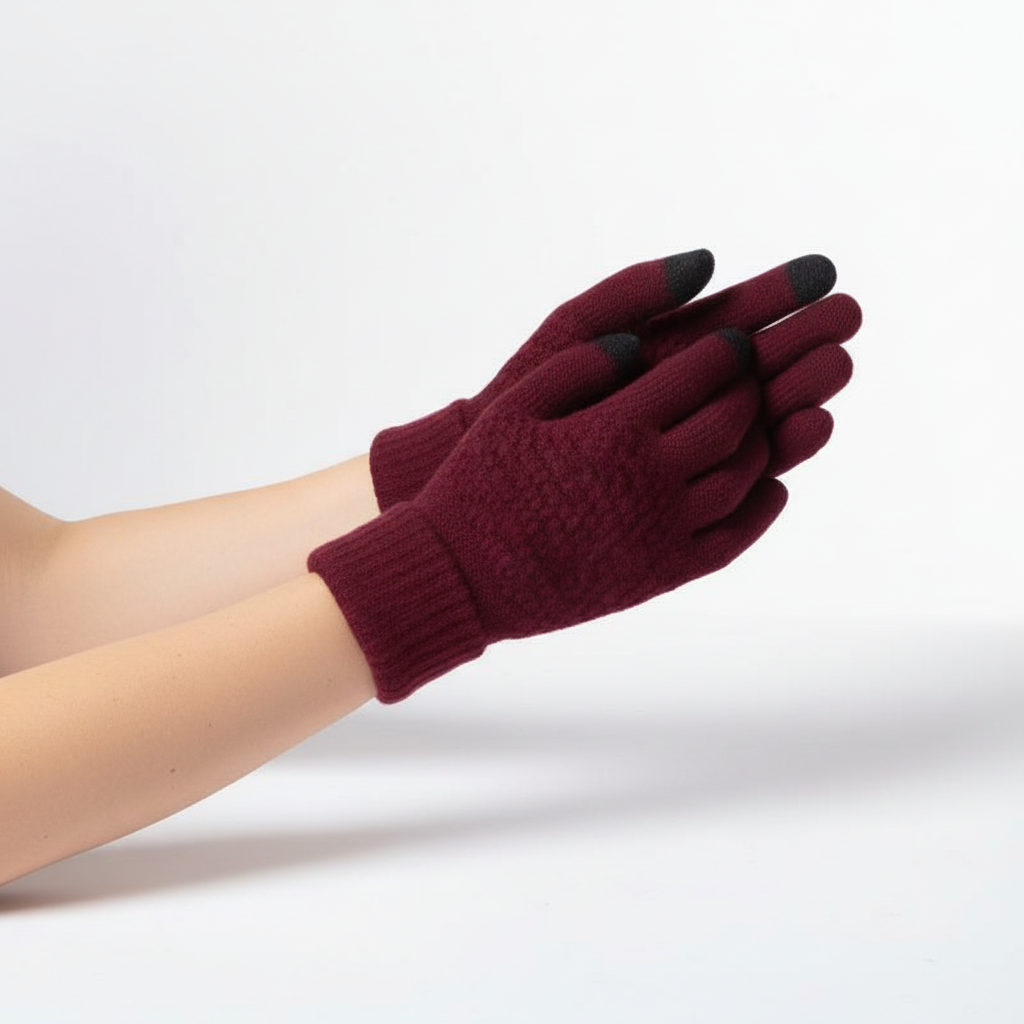 Gestrickte Touchscreen-Handschuhe mit Fütterung