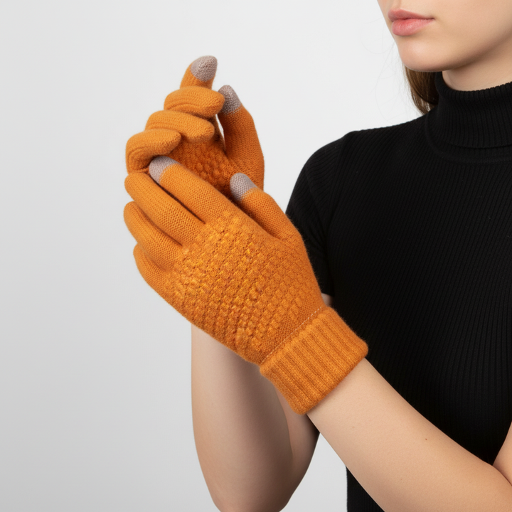 Gestrickte Touchscreen-Handschuhe mit Fütterung