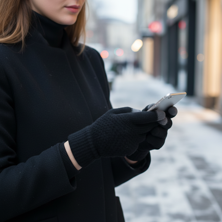 Gestrickte Touchscreen-Handschuhe mit Fütterung