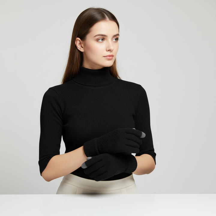 Gestrickte Touchscreen-Handschuhe mit Fütterung