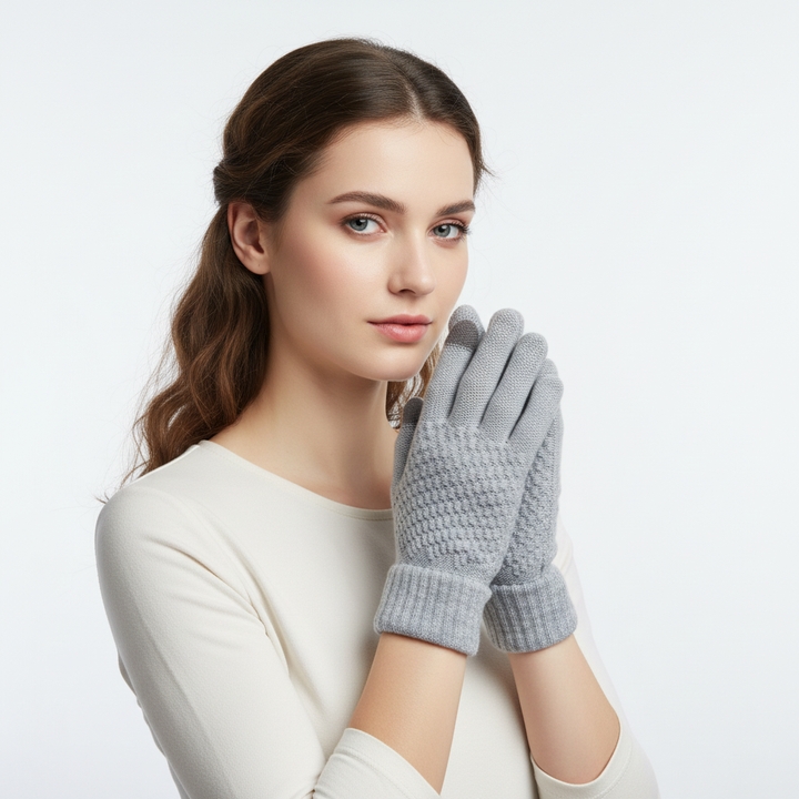 Gestrickte Touchscreen-Handschuhe mit Fütterung