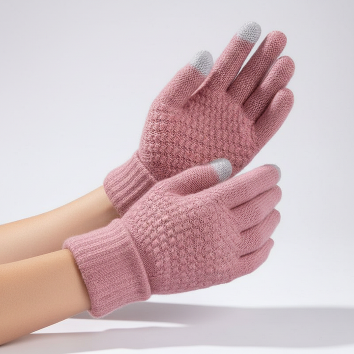 Gestrickte Touchscreen-Handschuhe mit Fütterung