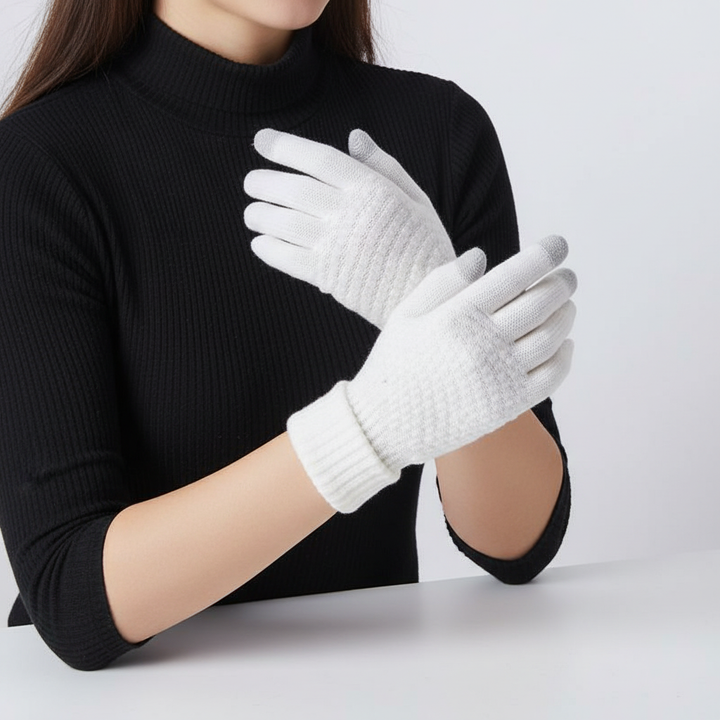 Gestrickte Touchscreen-Handschuhe mit Fütterung