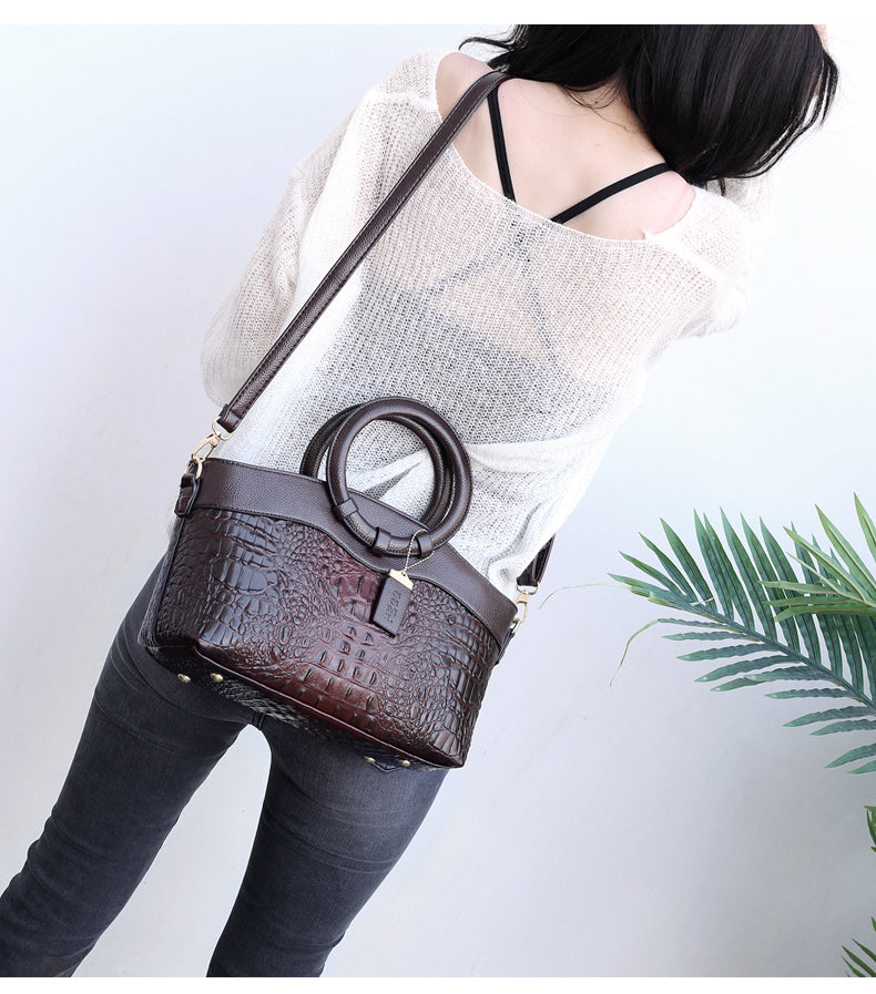 Alfrida | Elegante Handtasche mit anspruchsvoller Krokodil-Prägung