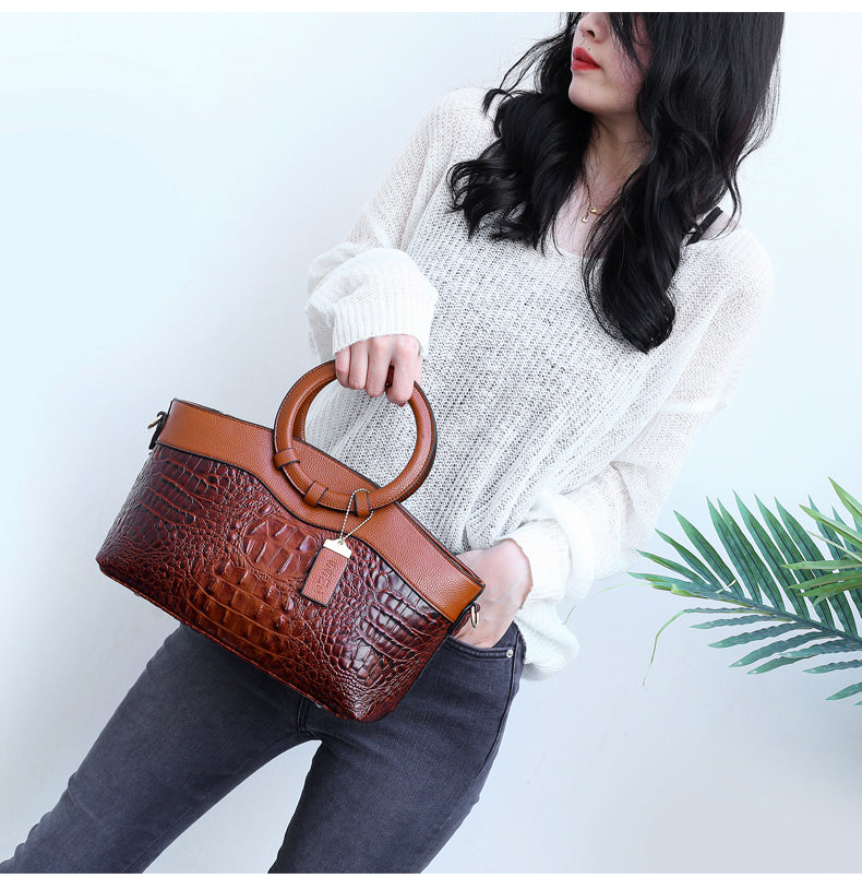 Alfrida | Elegante Handtasche mit anspruchsvoller Krokodil-Prägung