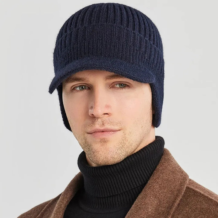 Herren Strickmütze mit Ohrenklappen