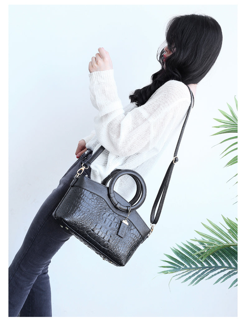 Alfrida | Elegante Handtasche mit anspruchsvoller Krokodil-Prägung