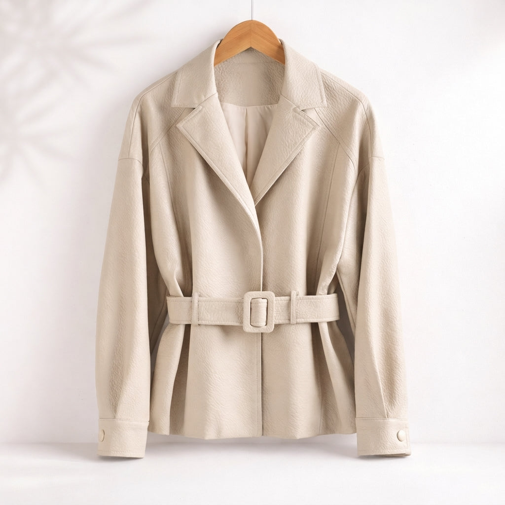 Giacca da donna con cintura, maniche lunghe